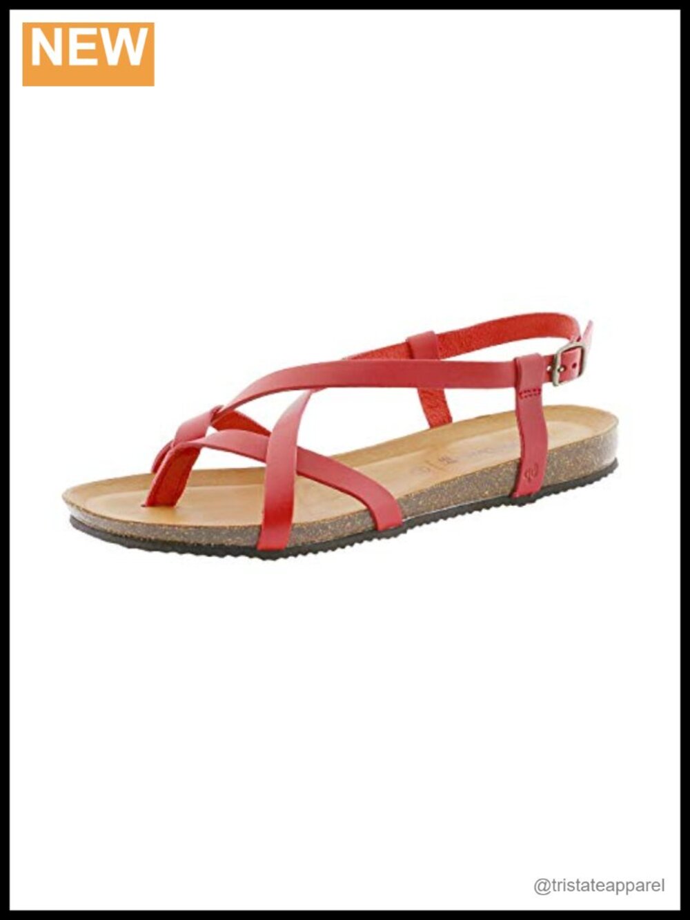Women's Lucia Leather Ankle Strap Sandals Comfortable Lightweight Cork Sole